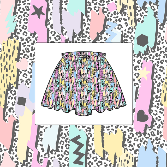 Retro Pastel Childrens Skirt