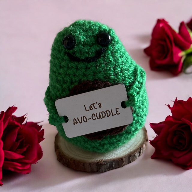 Crocheted positive pals (avocado)