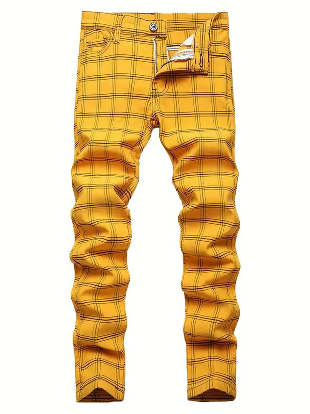 Men's KUYIGO Slim Fit Plaid Pants
