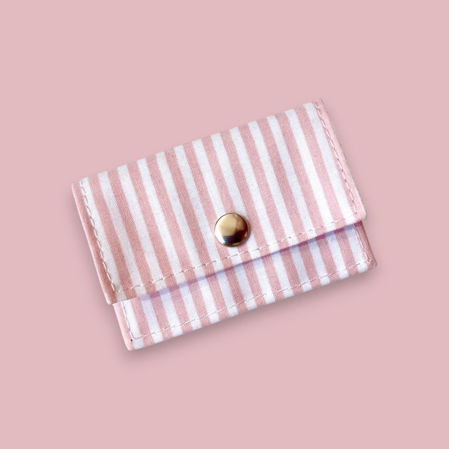 Porte-Carte Rayé Rose