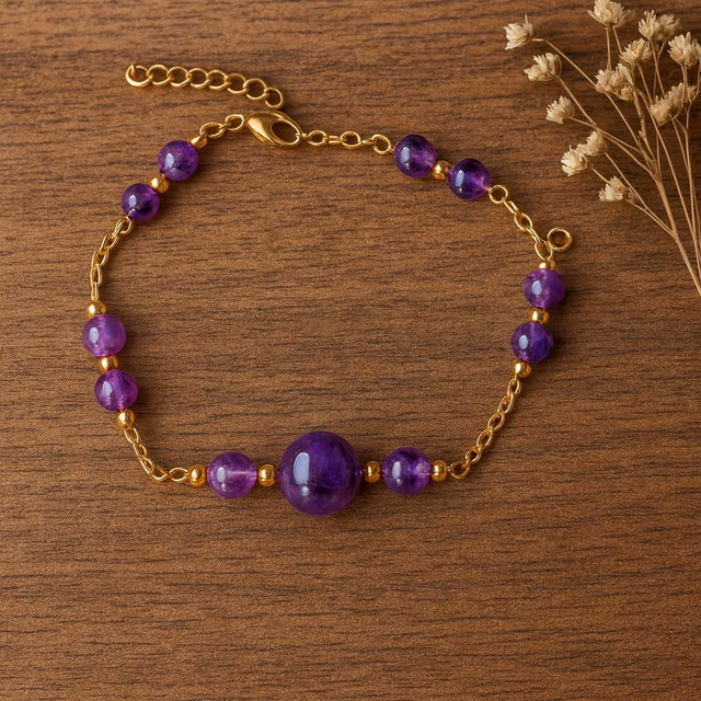 Bracelet Améthyste -- Paix intérieure ,Protection,Sagesse