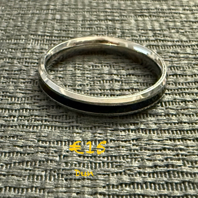 Ring zilver zwart dun