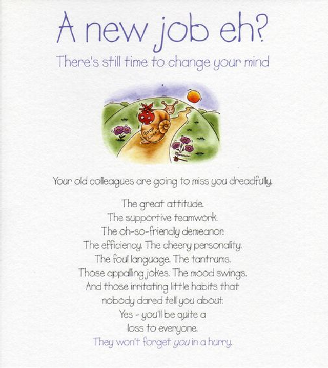 A New Job Eh? - Greeting Card