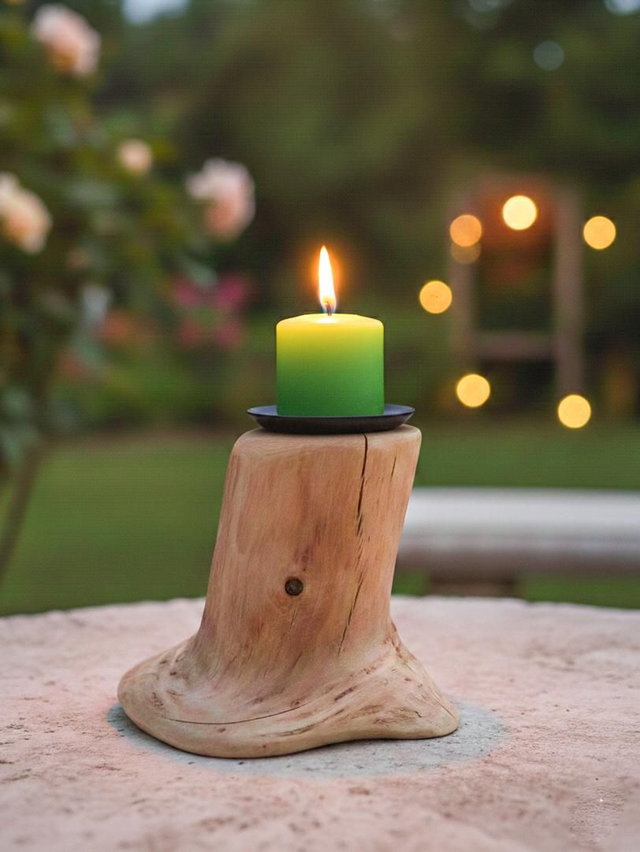 Bougeoir "pied de bois"