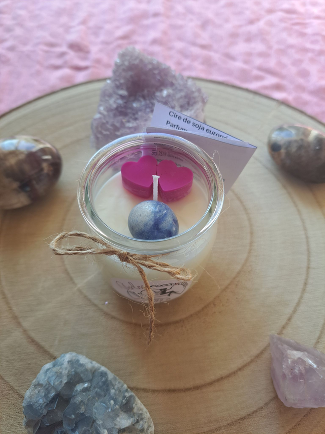 Bougie bijoux avec pierre naturelle