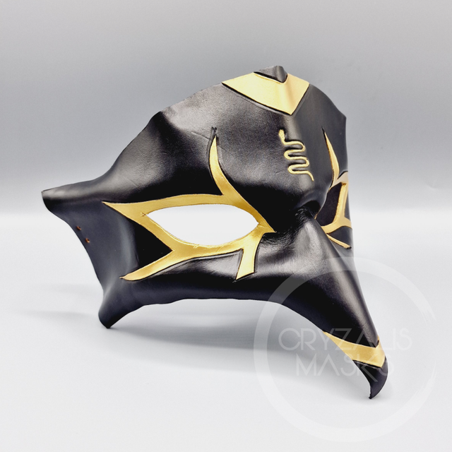 Leather Horus mask with Snake