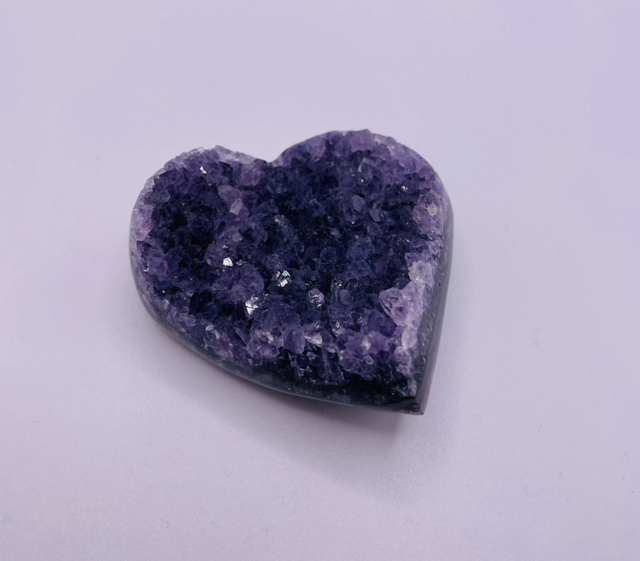 Amethyst Druzy Heart - 1 