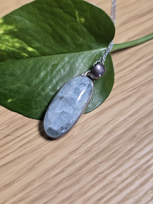 Pendentif Aigue-Marine et Argent 925 (Qualité AA)