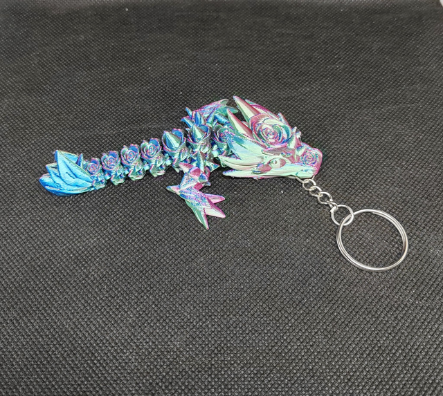 Porte-clés dragon roses