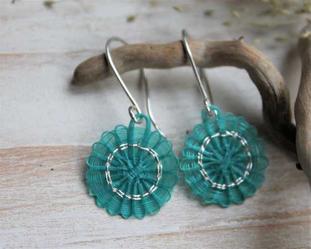 Boucles d'oreilles tissées en crin de cheval