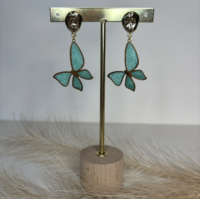 Boucles d’oreilles papillon vert