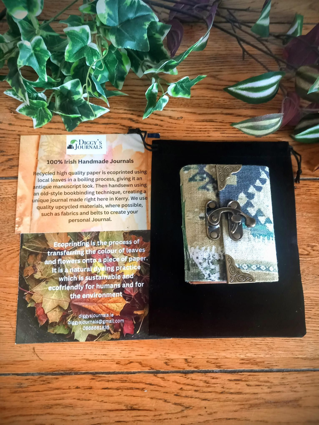 Pocket Ecoprinted Handmade Fabric Journal