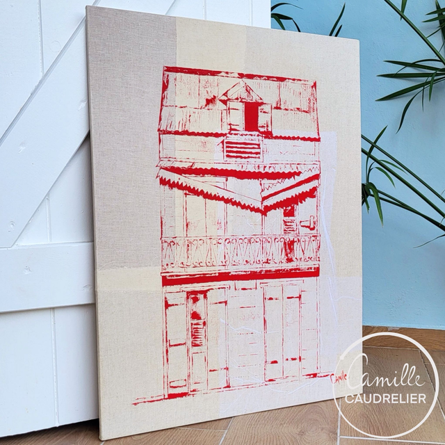 Maison de la rue Vatable, acrylique sur toile encollée