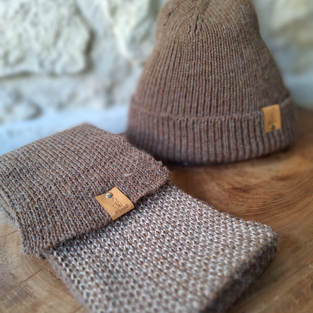 Echarpe bi-color marron / rosé - collection immuable