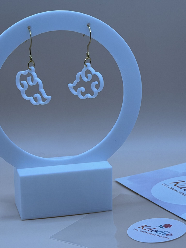 Boucles d'oreilles Géométrique - Nuage -  Attaches Crochet