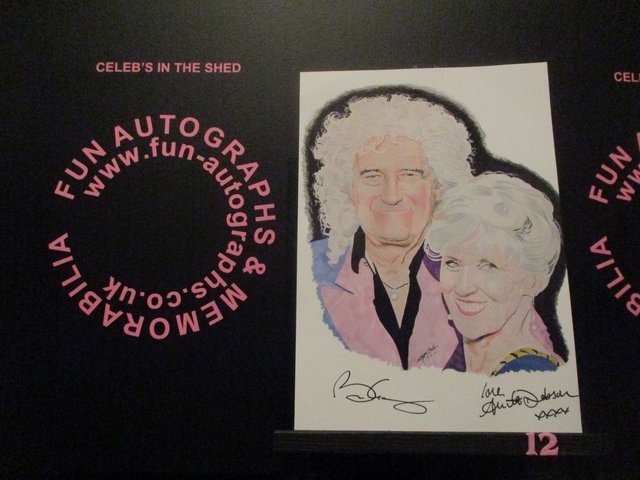 Brian May &amp; Anita Dobson Limited Edition Signed A4 Portrait Drawing Print (12)