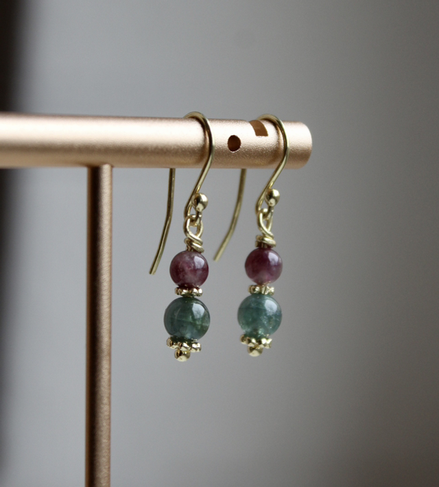 Ohrhänger •Turmalin• / 585 plattiert