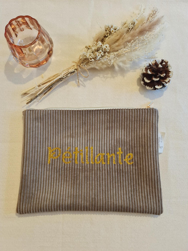 Grande pochette velours pétillante