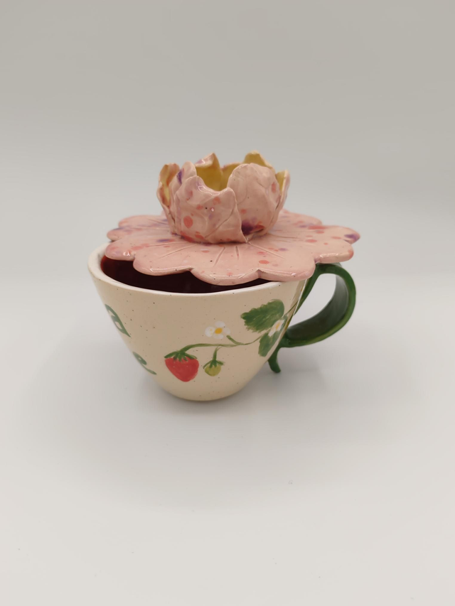 Tasse Fraise "Fleur de thé" 