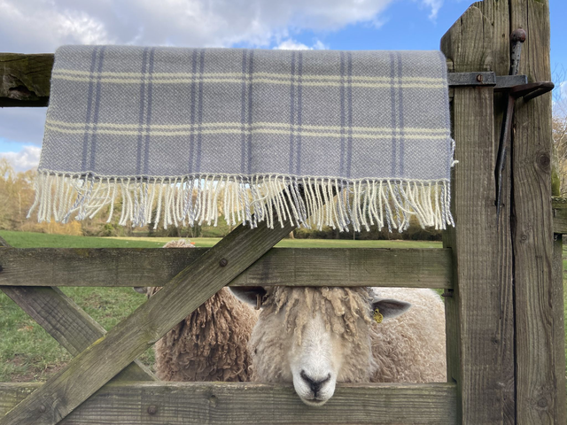 Grey Checked Knee Throw