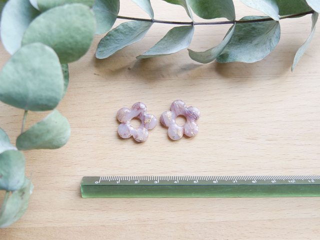 Bloom 5 pétales marbré marron/or