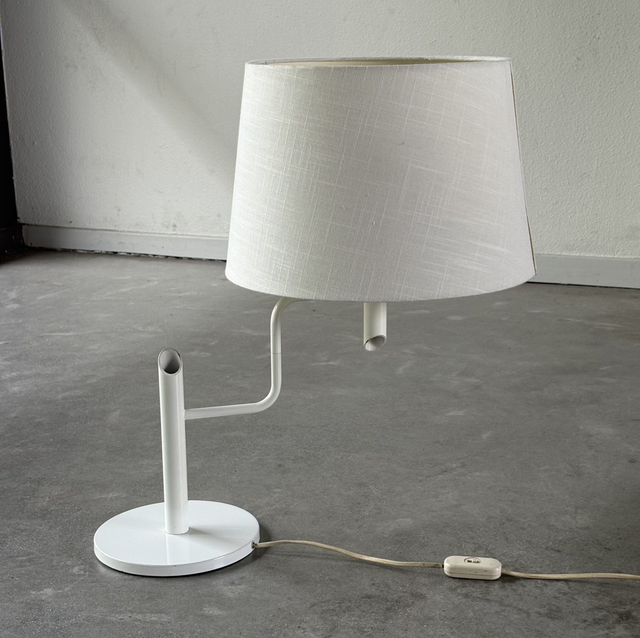 Vintage white dutch swivel lamp 1980 by Dykstra lampen