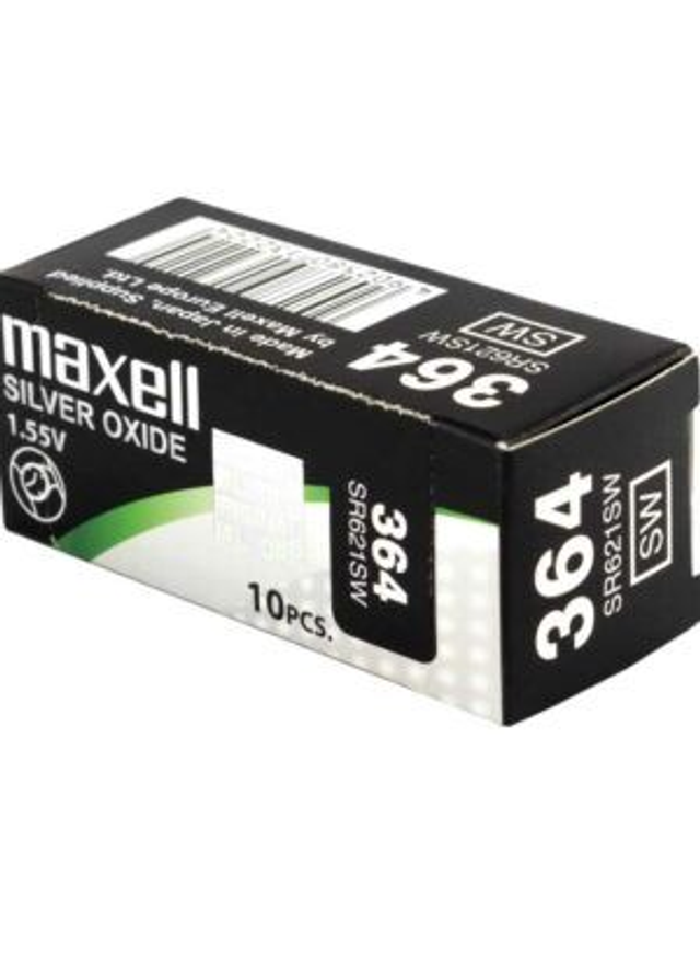 364 (SR621SW) Maxell Watch Battery (Pack 10)