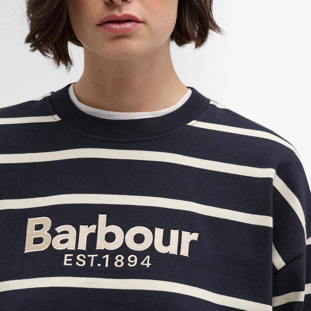 Barbour Maeve Top Dark Navy Ecru Stripe