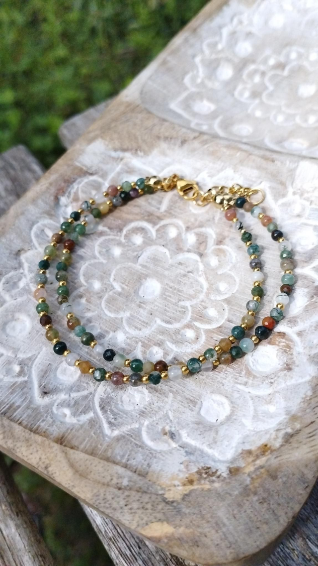 Bracelet double en Agathe Indienne