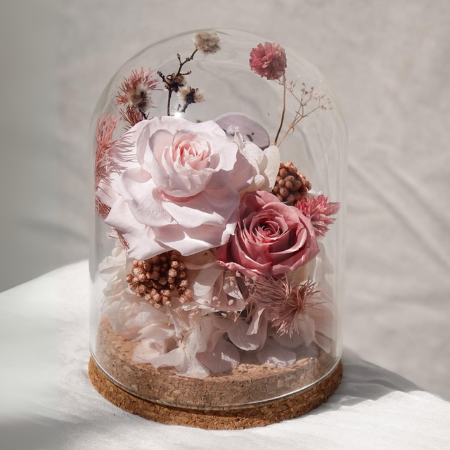 Blush Whimsy | Preserved Flower Glass Dome | Next-Day Flower Delivery in Bristol | UK-Wide Delivery