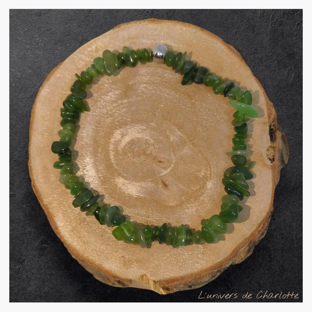 Bracelet "Jade néphrite" baroque BR-404