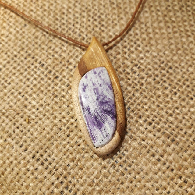 Kammemerite Necklace with Hand Carved Palo Santo Wood