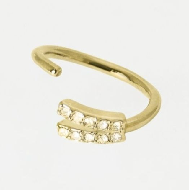 Double Gem Twist Ring