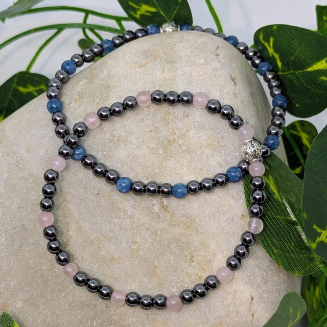 Bracelet &quot;Duo Hématite&quot; 4mm BR-076