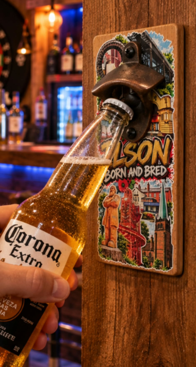 Ilkeston Born and Bred Wooden Bottle Opener – Unique Local Gift