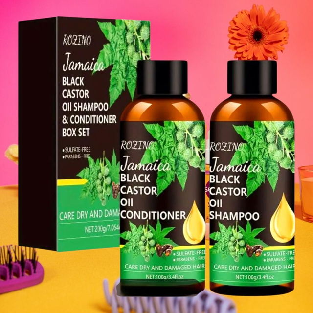 Rozino Black Castor Oil Shampoo & Conditioner | Haircare & Nourishment


