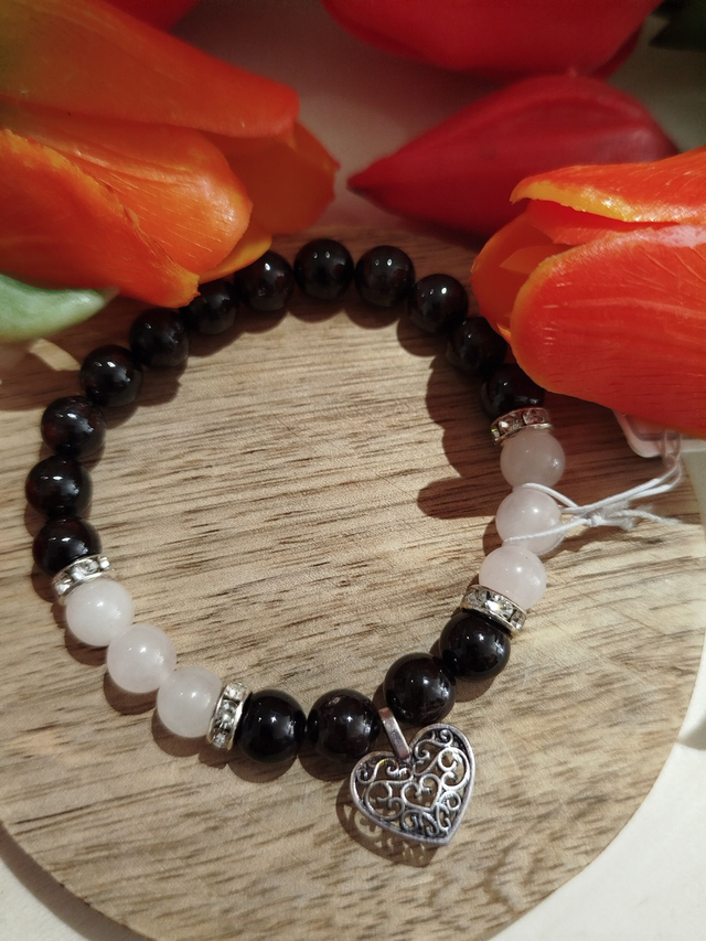 Bracelet Grenat / Quartz Rose