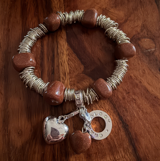 Goldstone Charmology bracelet 7”