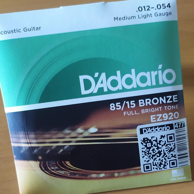 Encordoamento Violão 012 Aço EZ920 Daddario 