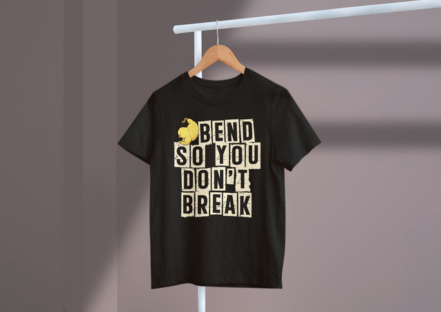 Bend So You Don’t Break Yoga Flexibility Life Balance. Beugen Sie sich, damit Sie die Yoga-Flexibilität und die Lebensbalance nicht stören