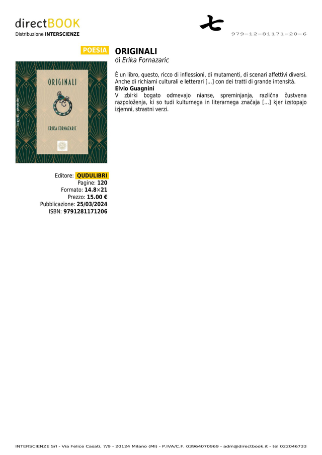 Erika Fornazaric, "Originali", qudulibri-Goriška Mohorjeva 2024  