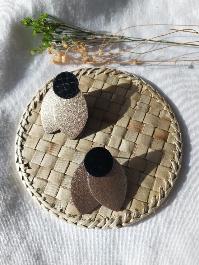 Boucles d'oreilles en matière végétale de céréales 