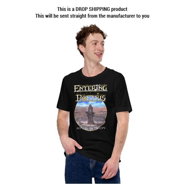 Entering Polaris - Myths In Motion black unisex t-shirt