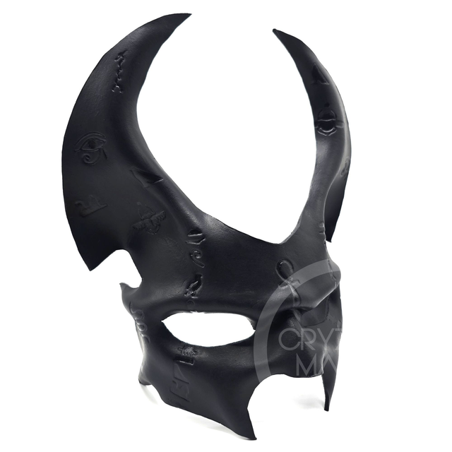 Jackal mask: Black gloss hieroglyphs 