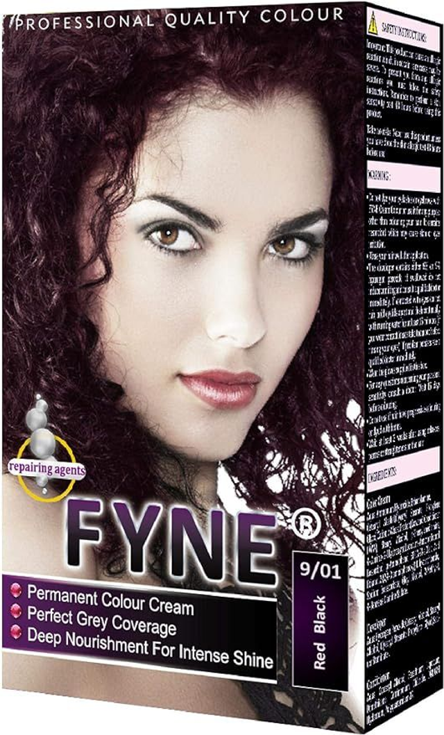FYNE  Permanent Hair Dye for Women -(Red Black 9/01)
