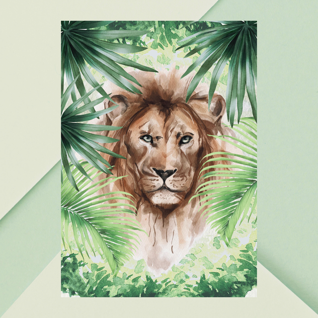 Impression de Lion Rôdant dans les Buissons - Décoration Murale Sauvage / Lion Roaming in the Bushes Print - Wild Wall Decor