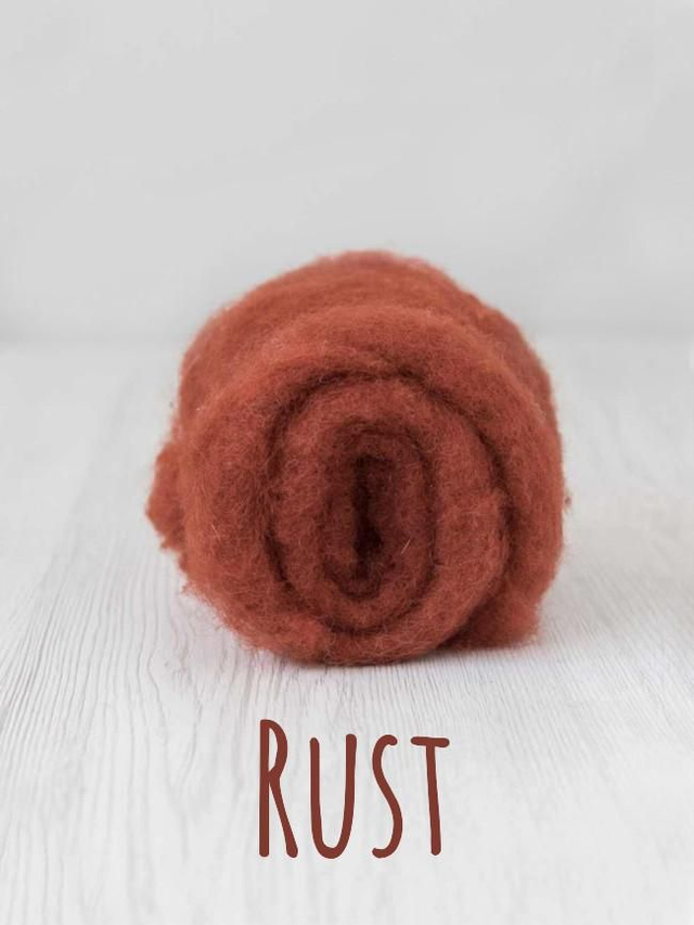 Carded wool for Needle Felting Maori DHG Carded Batt - Rust