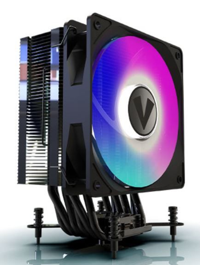 Vida Boreas Black ARGB Heatsink &amp; Fan, Intel/AMD, 2000RPM Hydraulic Fan, 6 Copper Heatpipes, 220W TDP *ARGB and Optional Plain Fans Included*