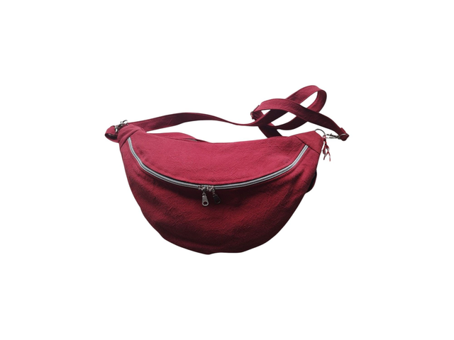 Sac banane en coton épais rouge fushia