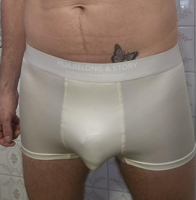 BOXER BLANC METALLISÉ TAILLE M